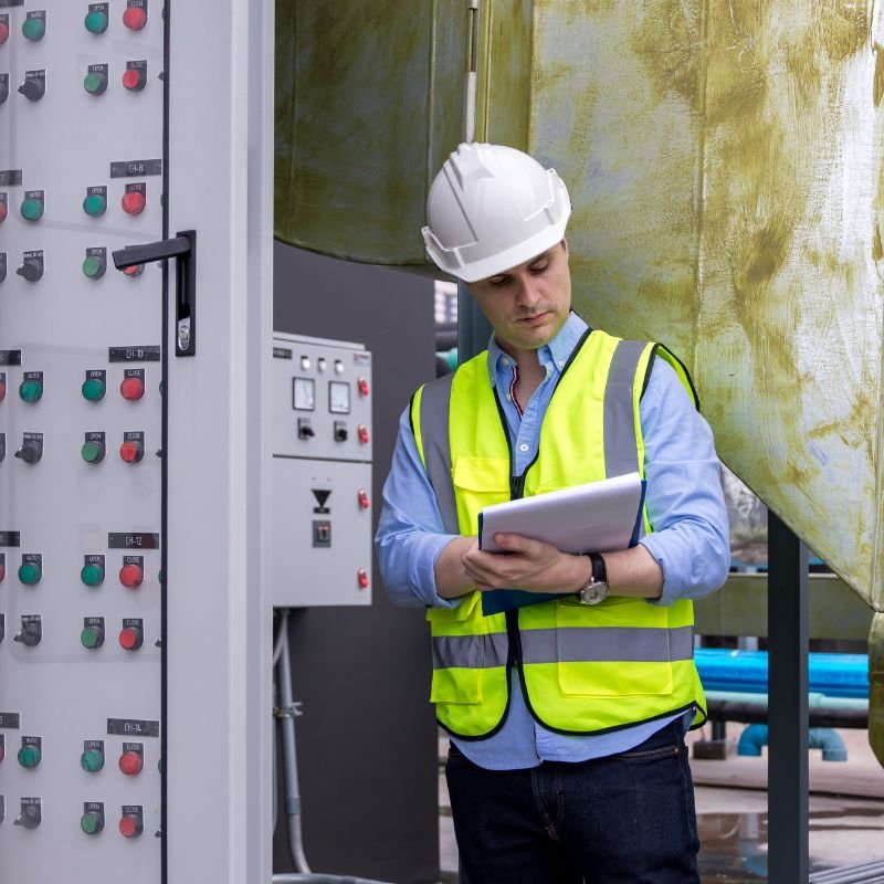 Electrical engineer working in control room